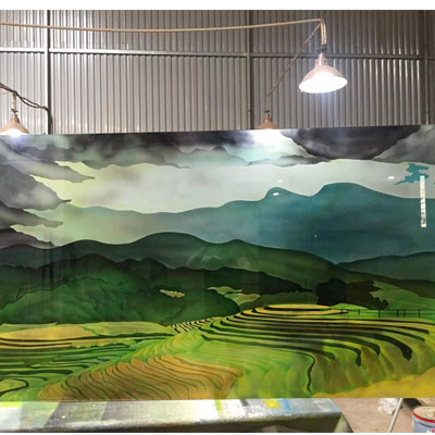 Mẫu tranh kính phong cảnh đẹp 