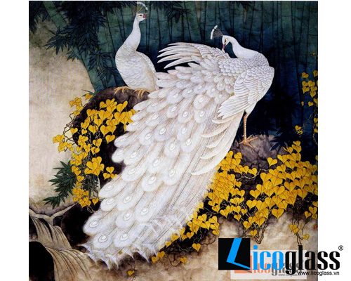 TRANH KÍNH CHIM CÔNG LCG10