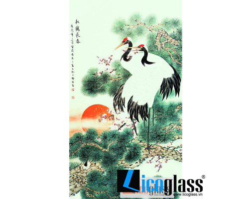 TRANH KÍNH CHIM HẠC LCG14