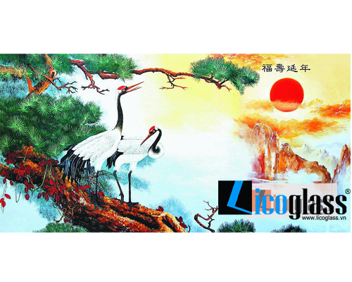 TRANH KÍNH CHIM HẠC LCG11