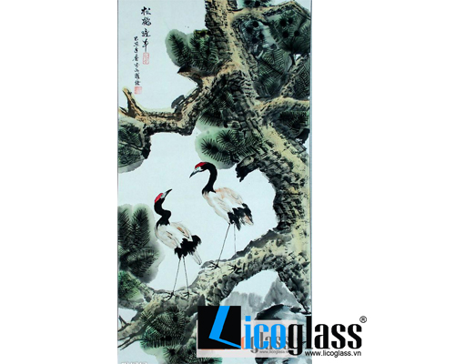 TRANH KÍNH CHIM HẠC LCG13
