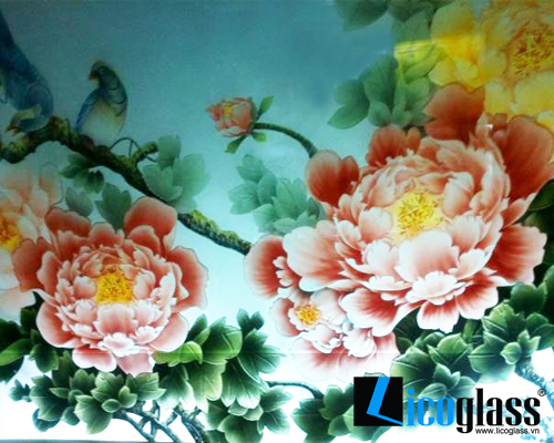 TRANH KÍNH HOA MẪU ĐƠN LCG12
