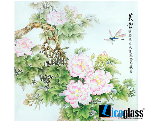 TRANH KÍNH HOA MẪU ĐƠN LCG14