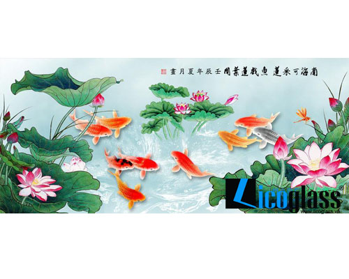 TRANH KÍNH SEN CÁ LCG17