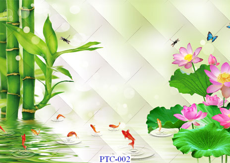 TRANH KÍNH SEN CÁ PTC - 002