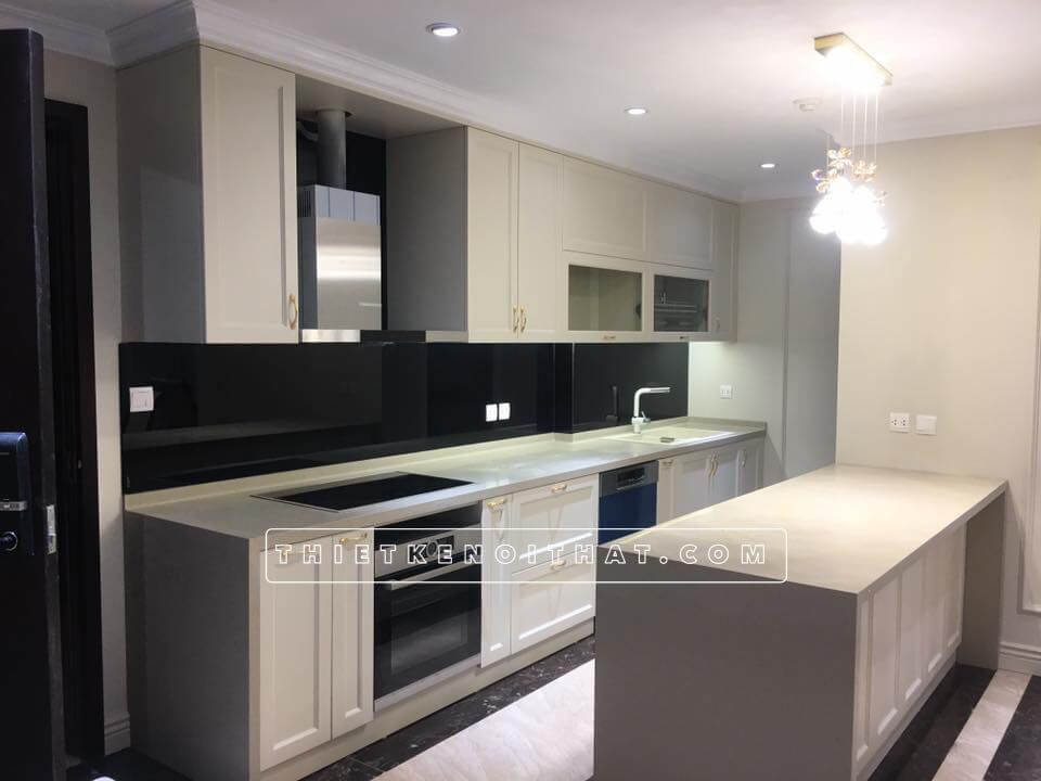 Kính ốp bếp phòng bếp đẹp, ấn tượng