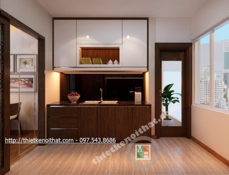 Kính ốp bếp phòng bếp đẹp, ấn tượng