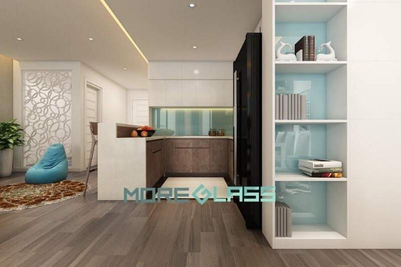 Kính ốp bếp phòng bếp đẹp, ấn tượng