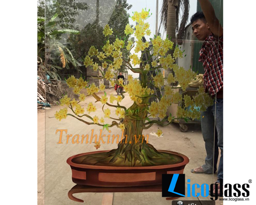 Năm mới phú quý với tranh kính hoa mai